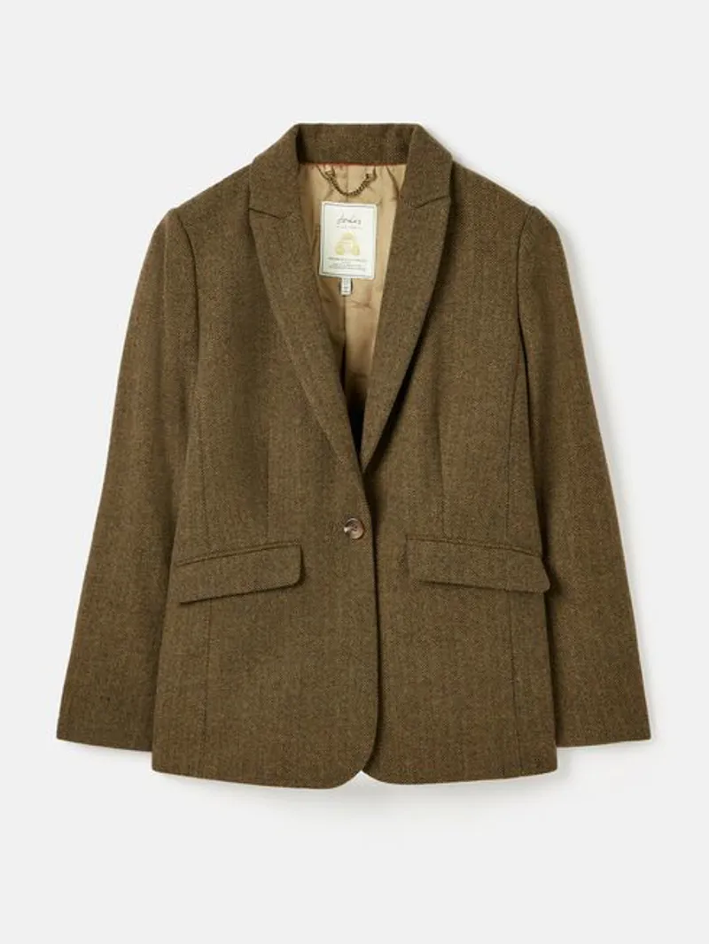 Joules Women s Bramble Wool Blazer Brown Tweed