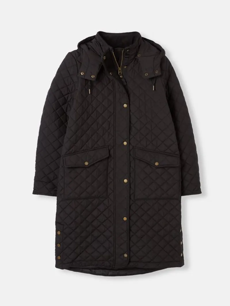 Joules black quilted jacket on sale