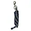 KM Elite Double Braided Nylon Lead Rope 7ft - Black - Blue/White/Grey