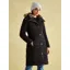 Joules Cherington Black Showerproof Longline Padded Coat with Faux Fur Hood
