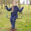 Battles Supreme Products Child's Dotty Fleece Onesie - Noble Navy