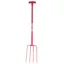 Red Gorilla 4 Prong Manure Forks T- Handle - Red