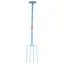 Red Gorilla 4 Prong Manure Fork  T- Handle - Sky Blue