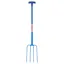 Red Gorilla 4 Prong Manure Forks T- Handle - Blue
