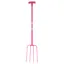 Red Gorilla 4 Prong Manure Forks T- Handle - Hot Pink