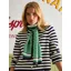 Joules Windsor Green Printed Long Silk Scarf