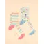 Joules Women's Everyday Cream/Blue 2 Pack Socks - size 4-8