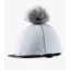 Premier Equine Jersey Hat Silk with Faux Fur Pom Pom White