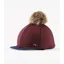 Premier Equine Jersey Hat Silk with Faux Fur Pom Pom Wine