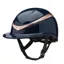 Charles Owen Halo Luxe Hat Navy Gloss / Rose Gold Wide Peak