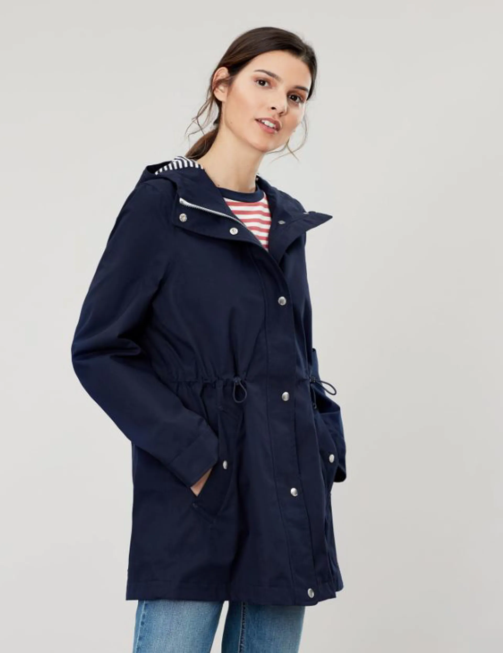 Joules Shoreside Waterproof A Line Coat Navy