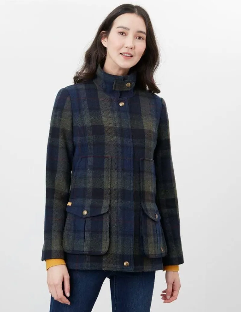 Joules Fieldcoat Tweed Jacket Green Blue Tweed UK8
