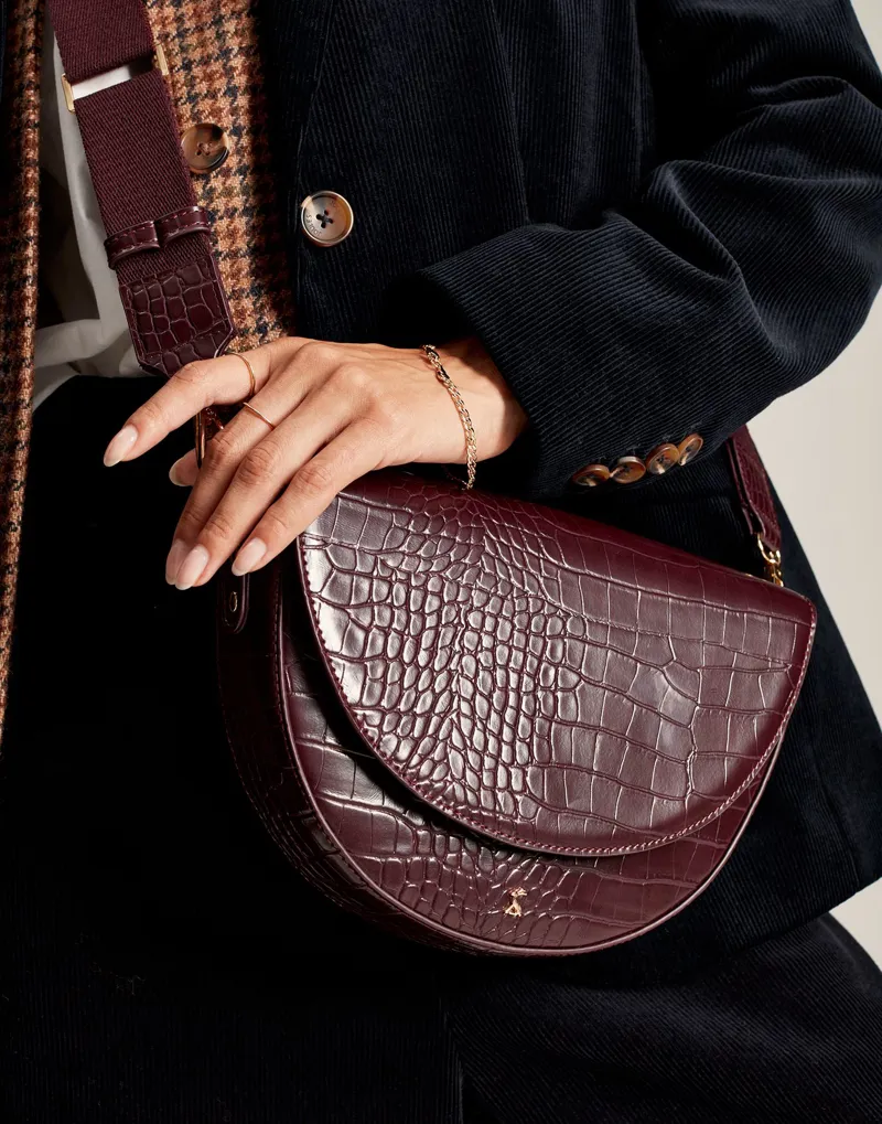 Joules oxblood saddle bag outlet