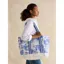 Joules Promenade Canvas Beach Bag - Blue Toile