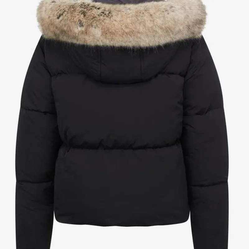 Black wrap puffer jacket topshop hot sale