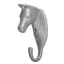 Perry Equestrian Horse Head Single Stable/Wall Hook in Silver